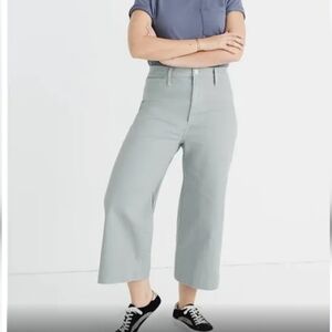 Madewell Curve Slim Emmett Wide Leg Cropped Gray Pants Plus Size 33